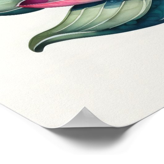 Waterverf Schilderen van Waterlelie Poster (Hoek)