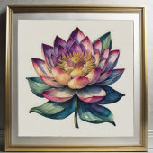 Waterverf Schilderen van Waterlelie Poster