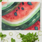 Waterverf Schilderen van Watermeloen Theedoek (Gevouwen)