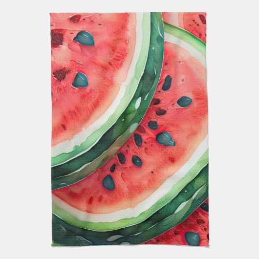 Waterverf Schilderen van Watermeloen Theedoek (Verticaal)