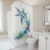 Waterverf Schilderen van zwaardvis Douchegordijn (In situ)