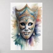 Waterverf Schilderen Venetiaans Masker 3:2 XI Poster (Voorkant)