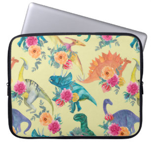Waterverf schilderend dinosauripatroon. Naadloze b Laptop Sleeve