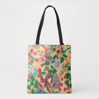 Waterverf schilderend naadloos patroon met beautif tote bag