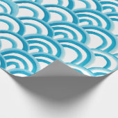 Waterverf schilderend naadloos patroon met blauwe cadeaupapier (Hoek)