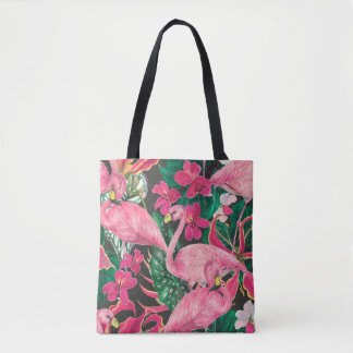 Waterverf schilderend naadloos patroon met flaming tote bag