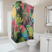 Waterverf schilderend naadloos patroon met parrots douchegordijn (In situ)