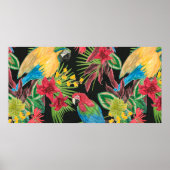 Waterverf schilderend naadloos patroon met parrots poster (Voorkant)