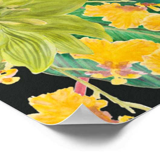 Waterverf schilderend naadloos patroon met parrots poster (Hoek)