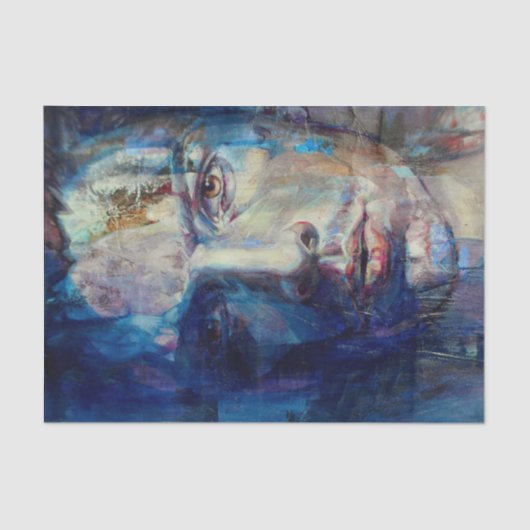 Waterverf schilderend portret van Man-weefselpapie Tissuepapier (Voorkant)