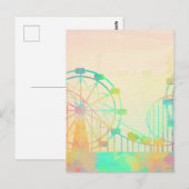 Waterverf Schilderende Ferris Wheel Fairground Art Briefkaart (Voorkant / Achterkant)