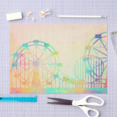 Waterverf Schilderende Ferris Wheel Fairground Art Tissuepapier (Craft)