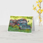 waterverf schilderende oude vrachtwagen vol reddin kaart (Gele Bloem)