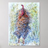 Waterverf schilderende vun-rooster poster (Voorkant)