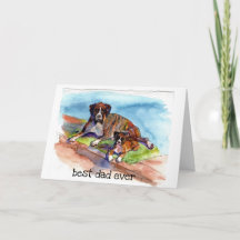 waterverf schilderij 2 Boxers, Beezer & pup, Sputz