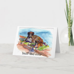 waterverf schilderij 2 Boxers, Beezer & pup, Sputz Kaart