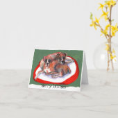 Waterverf schilderij 2 Xmas Boxers Kaart (Gele Bloem)
