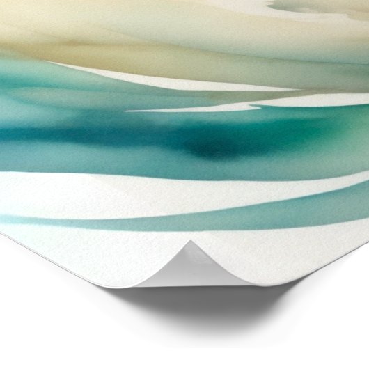 Waterverf schilderij blond zeemeermin poster (Hoek)