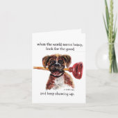 waterverf schilderij Boxer + Paradise, CA vuurverh Bedankkaart (Voorkant)