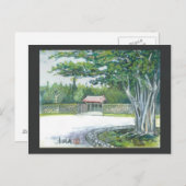 Waterverf schilderij briefkaart Okinawa Banyan Gat (Voorkant / Achterkant)