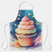 Waterverf Schilderij Cupcake Schort (Voorkant)