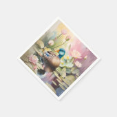 Waterverf schilderij Eend op een vijver Servet (Hoek)