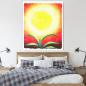 waterverf schilderij fantasie gele bloem schittere canvas afdruk (Insitu (Slaapkamer))