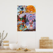 Waterverf Schilderij Fantasy Eros rijden Leeuwin Poster (Keuken)