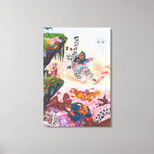 Waterverf schilderij fantasy gevecht demonen eenho canvas afdruk