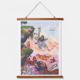 Waterverf schilderij fantasy gevecht demonen eenho hangend wandkleed