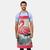 Waterverf schilderij Flamingo Schort (Gedragen)