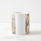 Waterverf schilderij Golden Retriever en zonnebloe Koffiemok (Center)