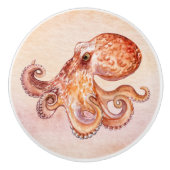 waterverf schilderij Grappige octopus Keramische Knop (Voorkant)