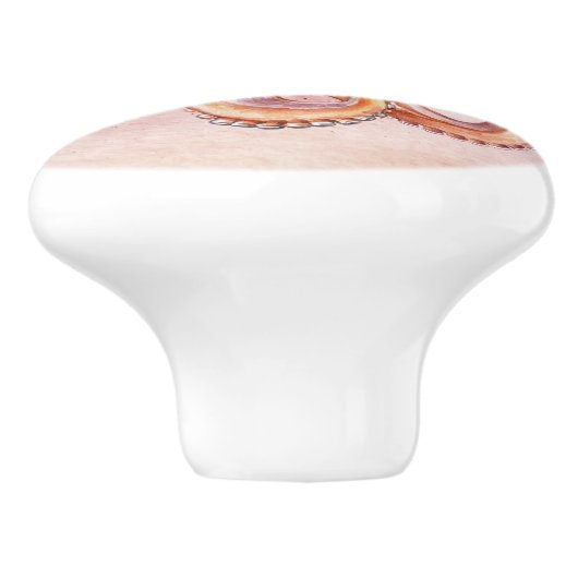  waterverf schilderij Grappige octopus Keramische Knop (Zijkant)