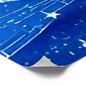 Waterverf schilderij in blauw pastel rustige kleur poster (Hoek)