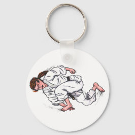 waterverf schilderij karate vrouw die scheurt sleutelhanger