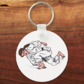 waterverf schilderij karate vrouw die scheurt sleutelhanger (Voorkant)