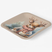 Waterverf schilderij Kerst rustiek papier borden Papieren Bordje (Gebogen)