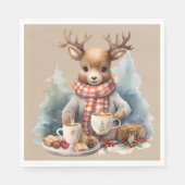 Waterverf schilderij Kerst rustieke servetten (Voorkant)