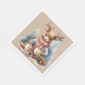 Waterverf schilderij Kerst rustieke servetten (Hoek)