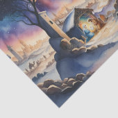 Waterverf schilderij kerststal tissuepapier (Detail)