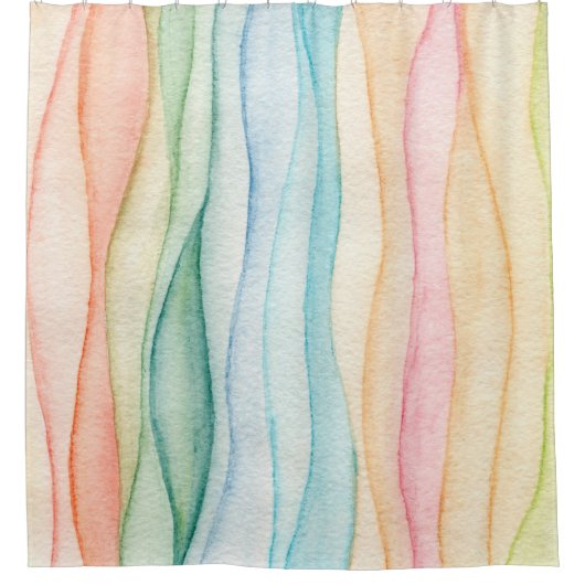Waterverf schilderij kleurrijk schilderij douchegordijn (Voorkant)