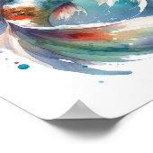 Waterverf Schilderij Koi Fish Art Poster (Hoek)