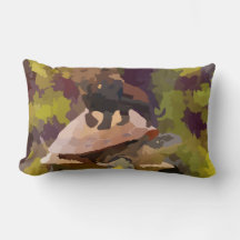 waterverf schilderij leeuw op schildpad