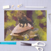 waterverf schilderij leeuw op schildpad tissuepapier (Craft)