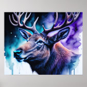 Waterverf Schilderij Majestic Elk 5:4 Poster (Voorkant)