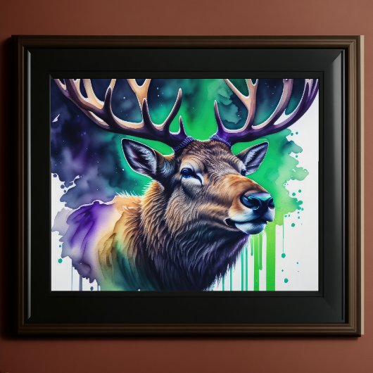 Waterverf Schilderij Majestic Elk 5:4 Poster