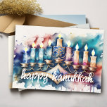 Waterverf Schilderij Menorah Happy Chanoeka Feestdagen Kaart<br><div class="desc">Vakantiegerelateerde items ontworpen door Umua. Gedrukt en verzonden door Zazzle of hun gelieerde ondernemingen.</div>