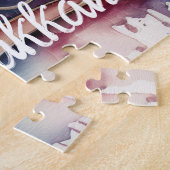 Waterverf Schilderij Menorah Happy Chanoeka Legpuzzel (Zijkant)