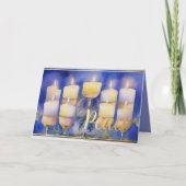 Waterverf schilderij Menorah Peace Feestdagen Kaart (Voorkant)